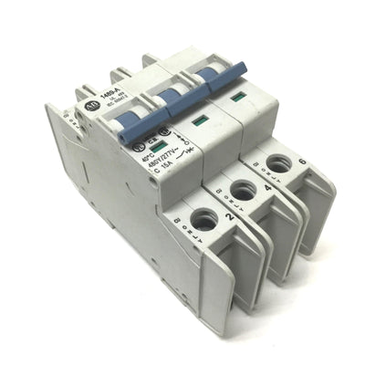 Used Allen-Bradley 1489-A3C150 Circuit Breaker C-Curve, 15A, 3-Pole, 480Y/277VAC