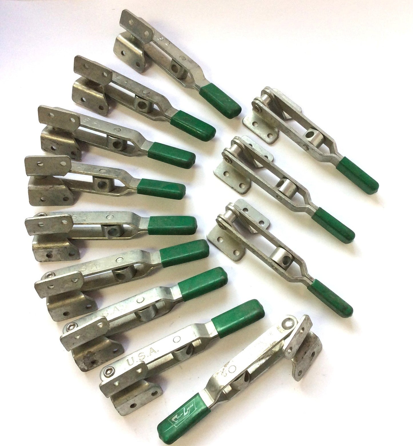 Used Lot of 12 CarrLane CL250PA Manual Toggle Latch Clamp 375 lbs Hold *Missing Hook*