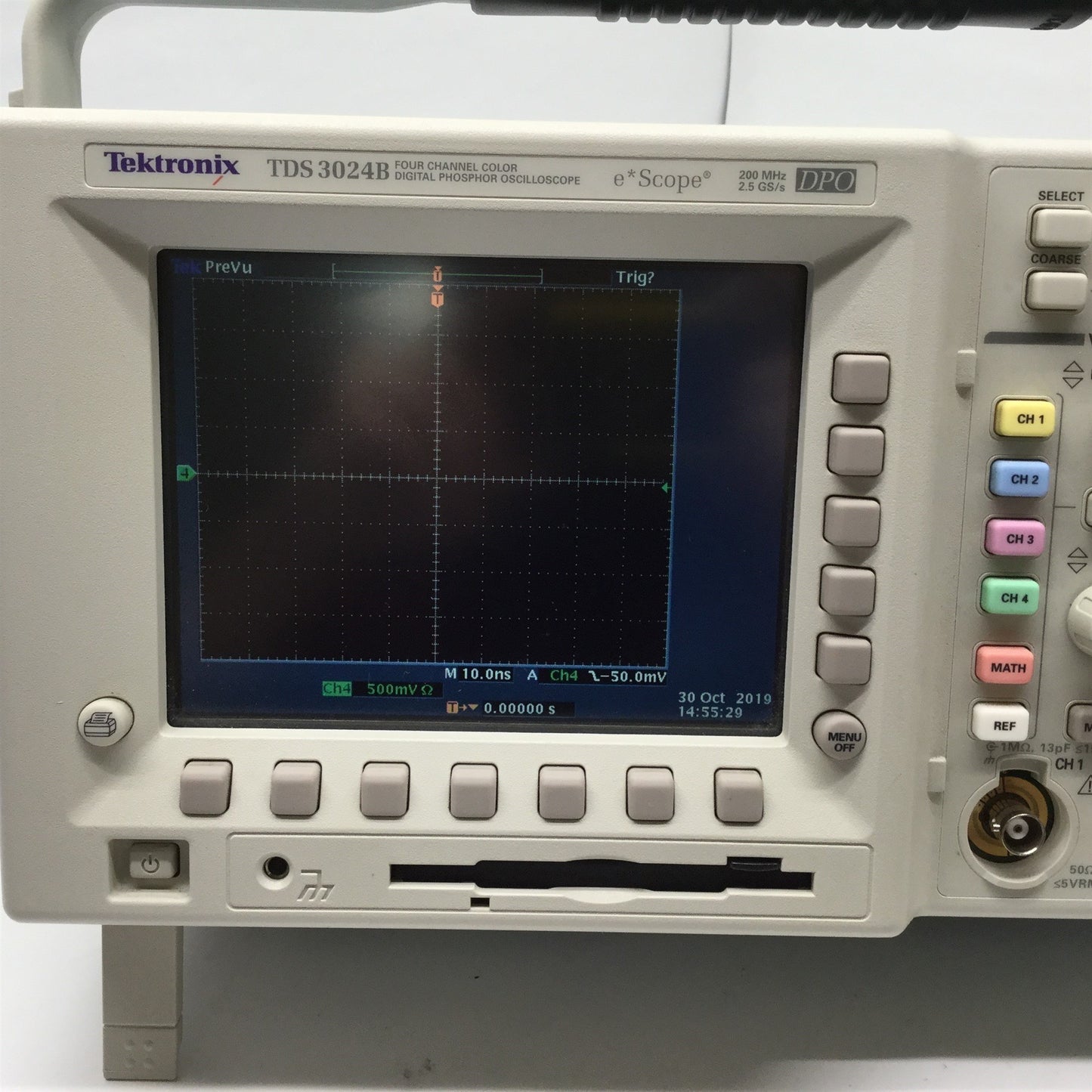 Used Tektronix TDS 3024B Four Channel Color Digital Phosphor Oscilloscope eScope