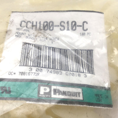 New Lot of 200 Panduit CCH100-S10-C Conduit Cable Clamp, 1" Bundle, #10 Screw Hole