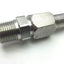 Used Parker Stainless Steel Braided Hose, 1/2" NPT to Inverted Flare L: 6.5"