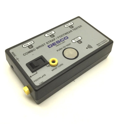 Used DESCO 19250 Combo Wrist Strap/Footwear Tester, Input Power: 9VDC, LED Display