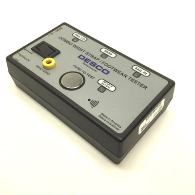 Used DESCO 19250 Combo Wrist Strap/Footwear Tester, Input Power: 9VDC, LED Display