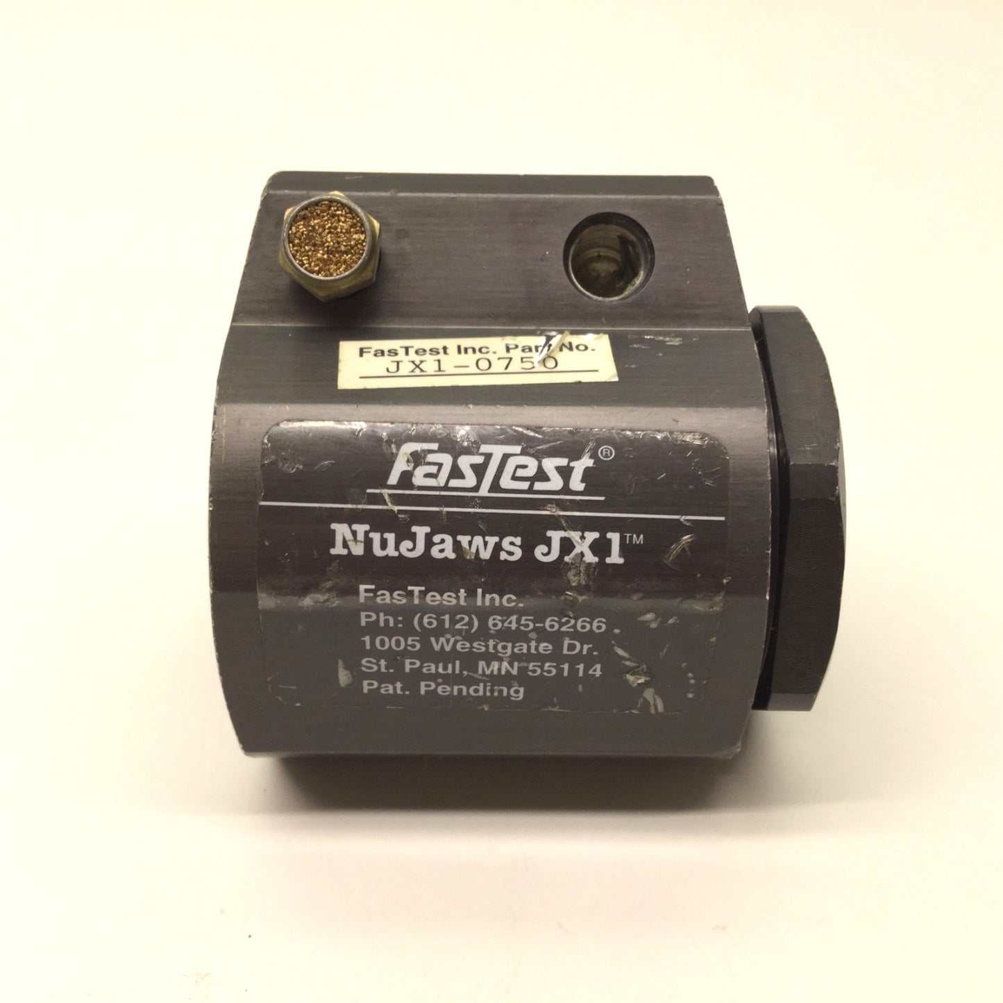 Used FasTest NuJaws JX1-0750 Pneumatic Pressure Test Fitting For 3/4" OD Tubing