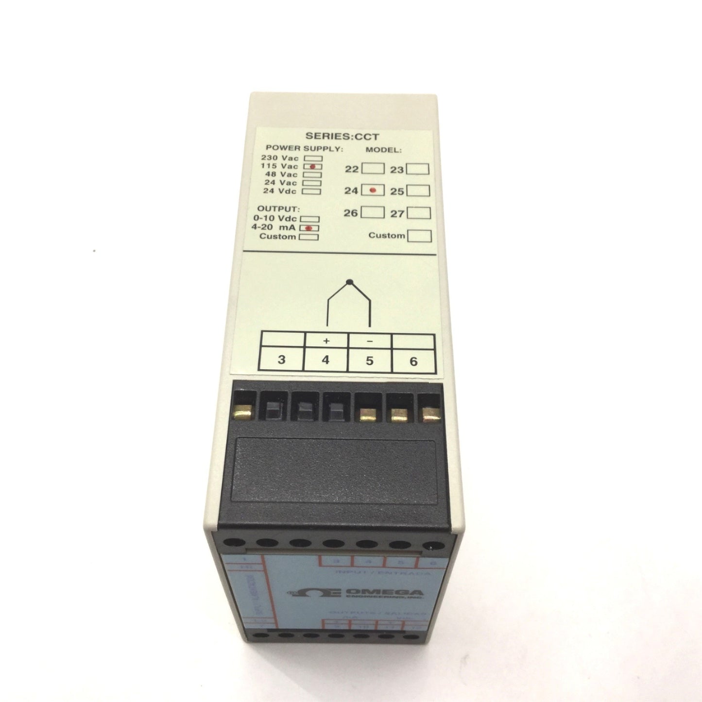 Used Omega Engineering CCT-24-0/200C Economical DIN Rail Signal Conditioner 0-200°C