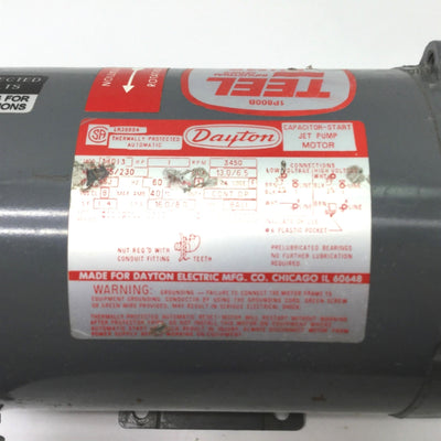 Used Dayton/Teel 1P800B 304 SS Centrifugal Pump 1 HP 1 Phase 115/230 VAC 1 1/2" NPT