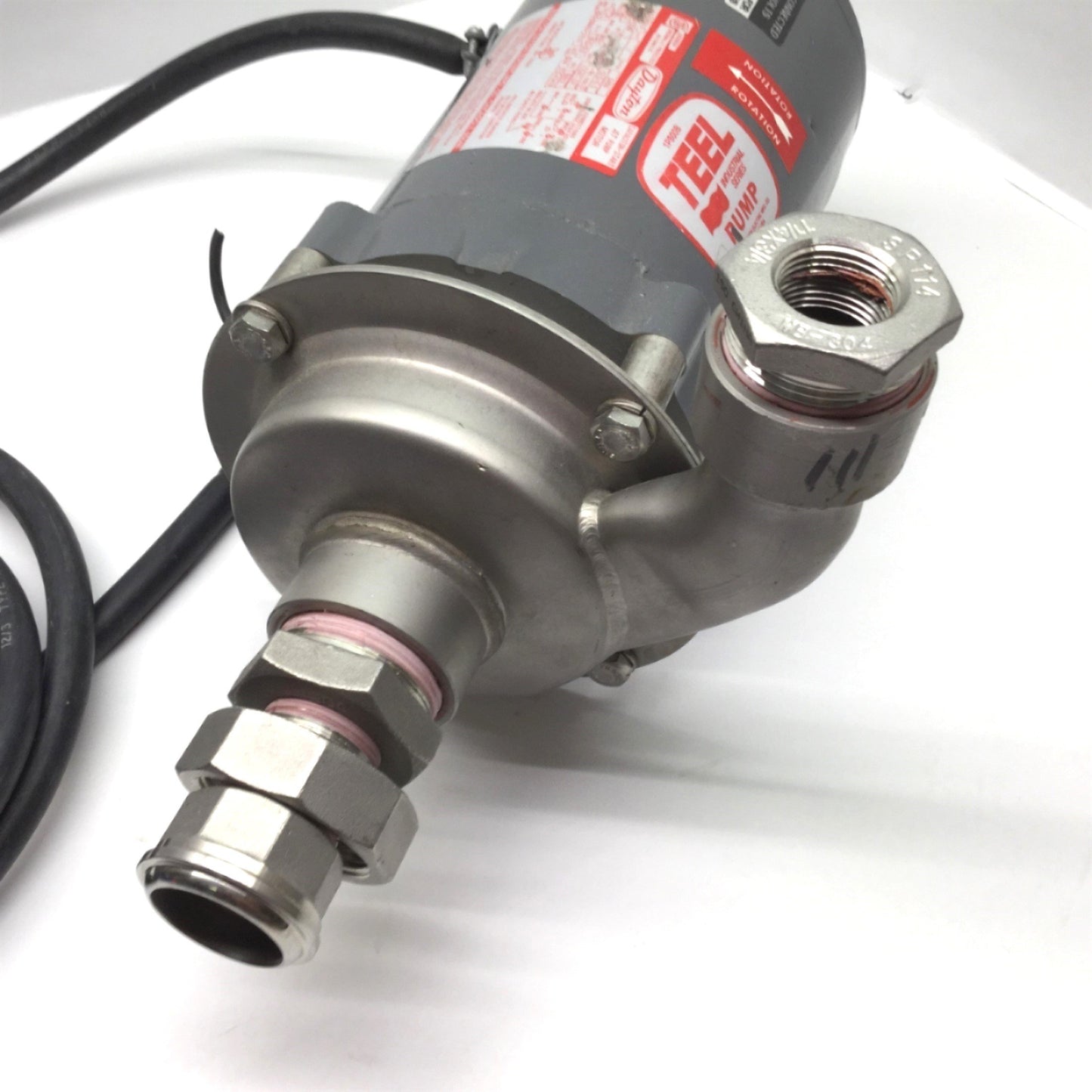 Used Dayton/Teel 1P800B 304 SS Centrifugal Pump 1 HP 1 Phase 115/230 VAC 1 1/2" NPT