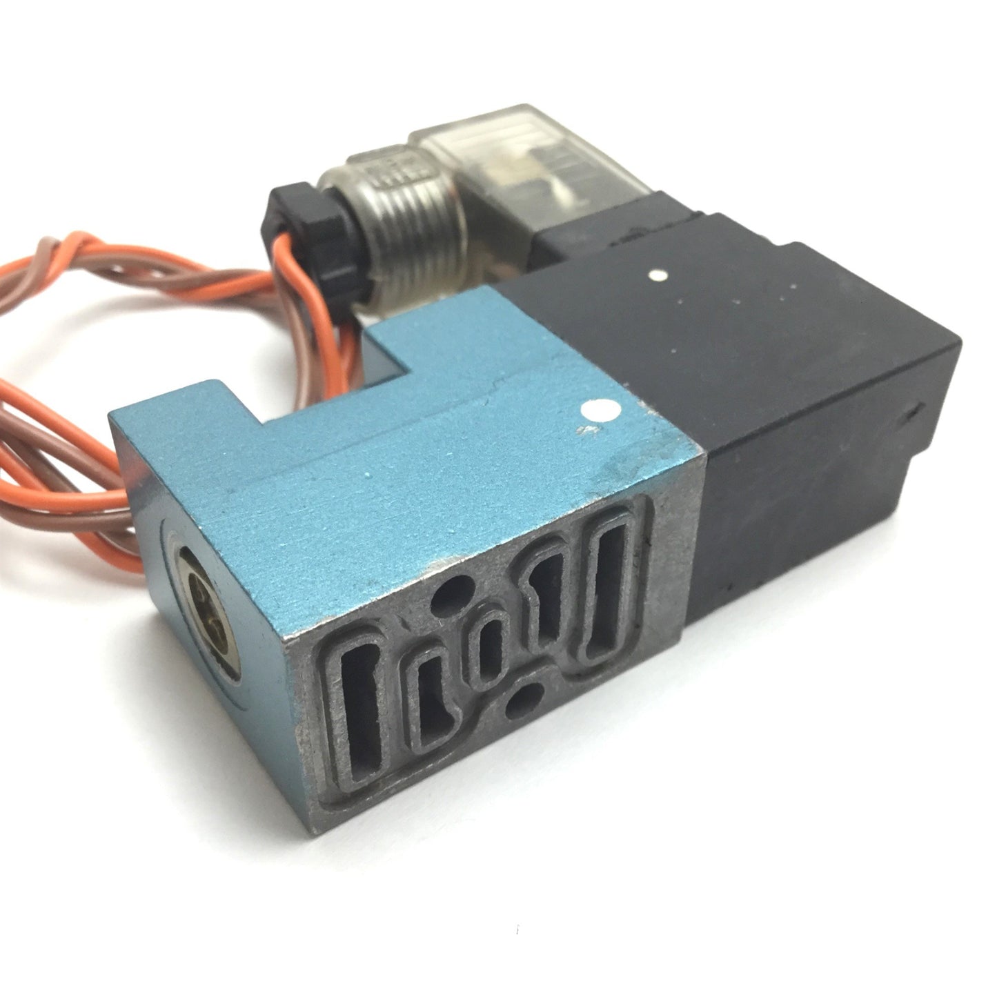 Used MAC 45A-LAC-DDAJ-1KD Solenoid Valve with Manifold Block, Missing Screws & Gasket