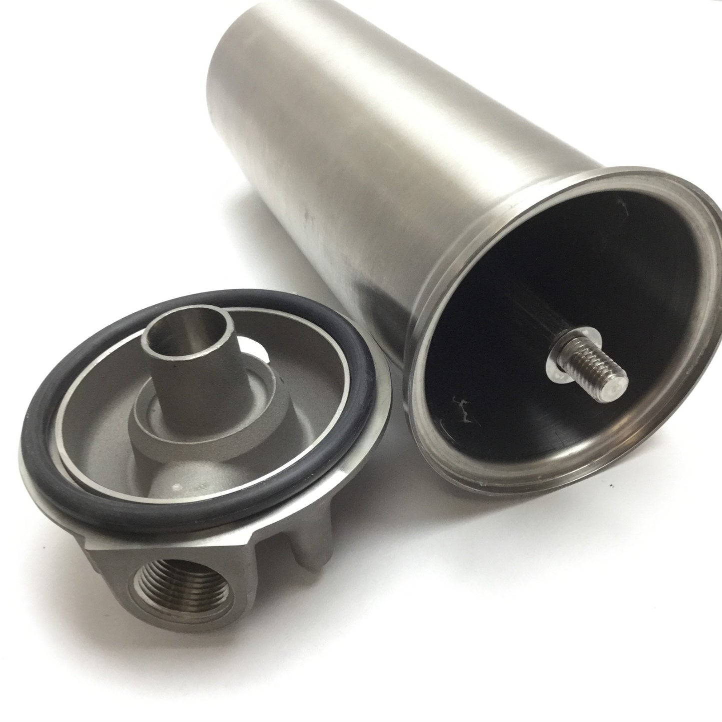 Used Parker BSSB10-3/4SD Cartridge Filter Housing, 316 Stainless, 3/4" NPT, 150psi
