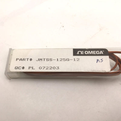 New – Open box New In Box Omega JMTSS-125G-12 Thermocouple, J Type, Length: 12", Width: 1/8"
