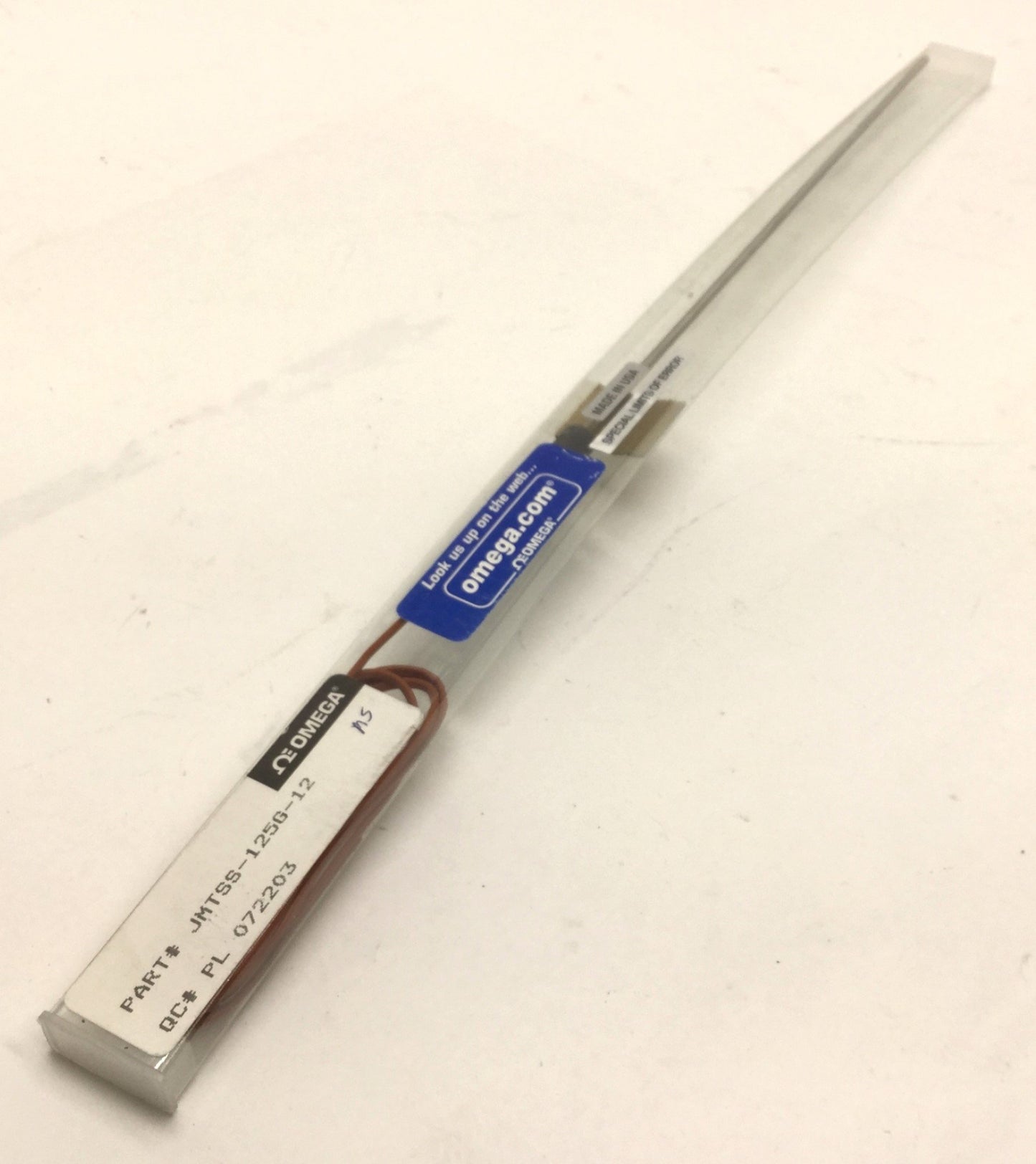 New – Open box New In Box Omega JMTSS-125G-12 Thermocouple, J Type, Length: 12", Width: 1/8"