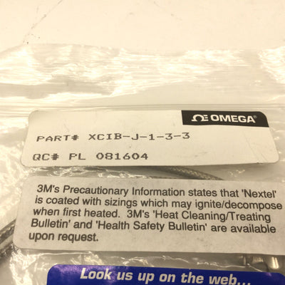 New – Open box New In Box Omega XCIB-J-1-3-3 Thermocouple, J Type, Length: 3', NHXH Standard