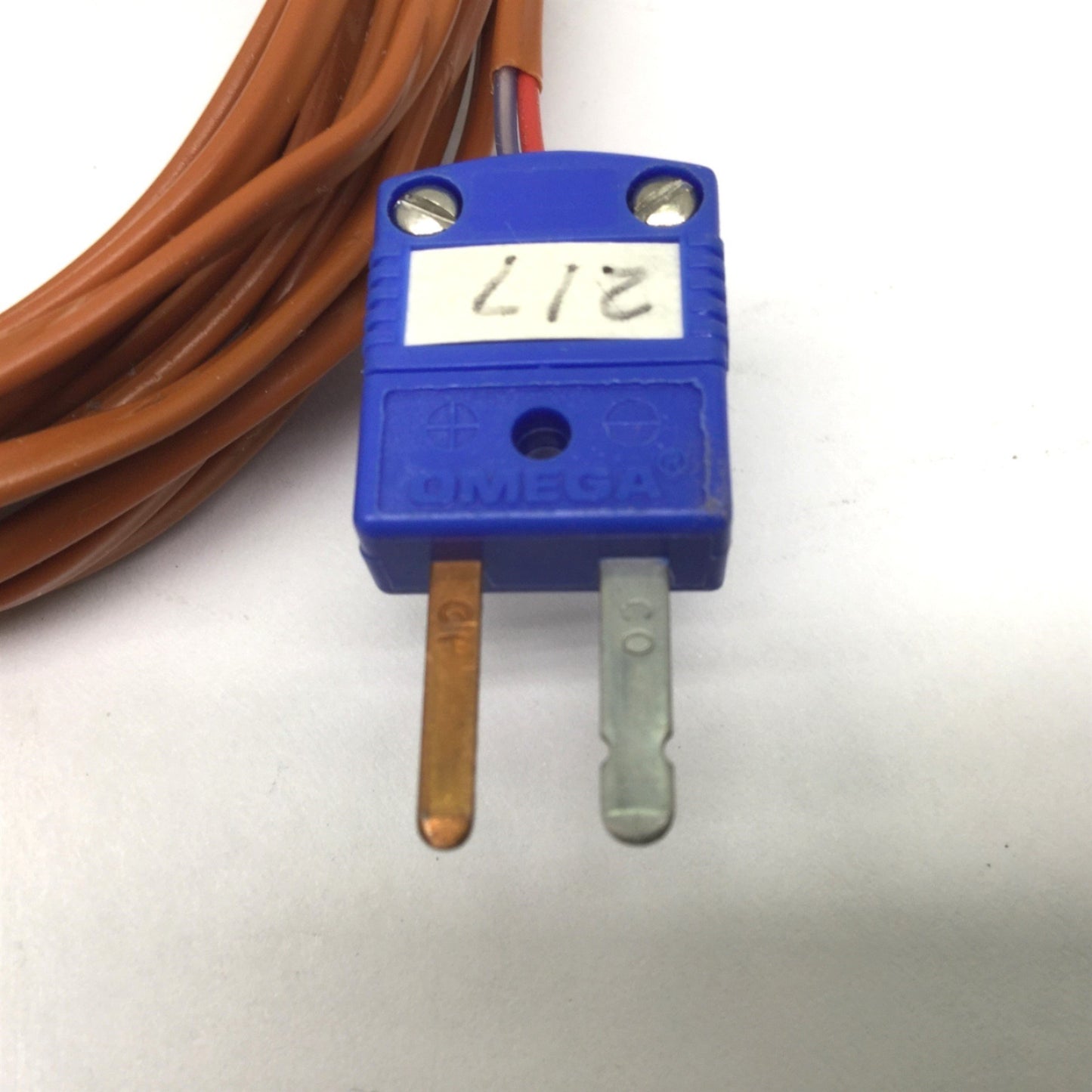 Used Omega Type "T" Thermocouple 15 Feet long Miniature Male Plug Termination 20 AWG
