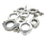 Used Lot of 7 Miscellaneous Single-Pin Vacuum Tri Clamps 3x ID: 1.75" 4x ID: 1.125"