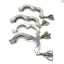 Used Lot of 7 Miscellaneous Single-Pin Vacuum Tri Clamps 3x ID: 1.75" 4x ID: 1.125"