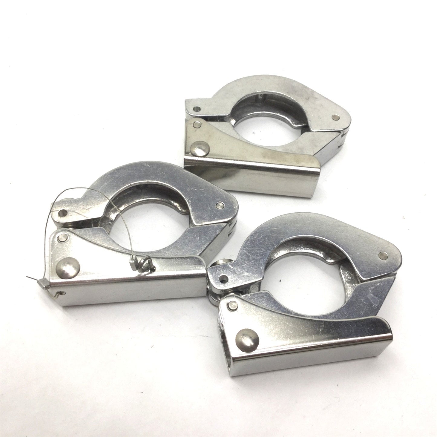 Used Lot of 10 Miscellaneous Single-Pin Vacuum Latch & Wing Nut Tri-Clamps