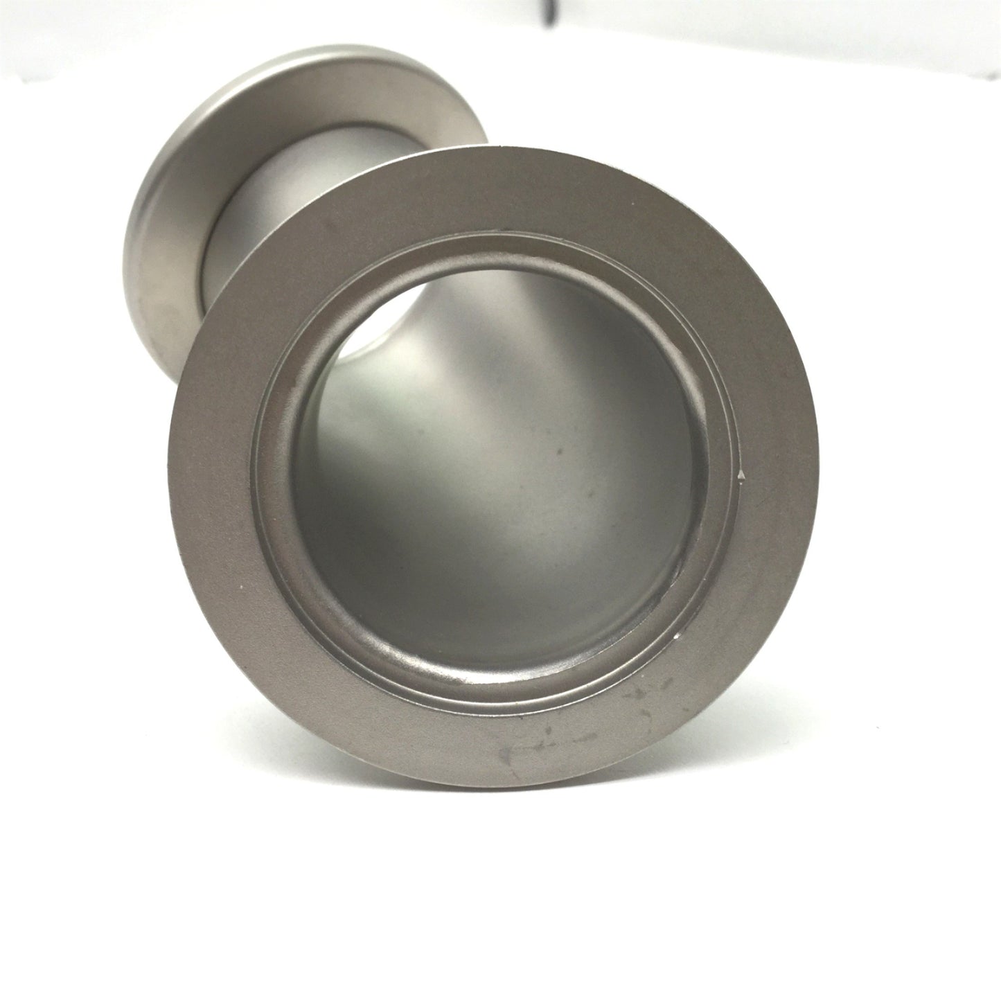 Used Stainless Steel 45° Elbow Vacuum Fitting 1.5" O.D. K40 Flanged Ends