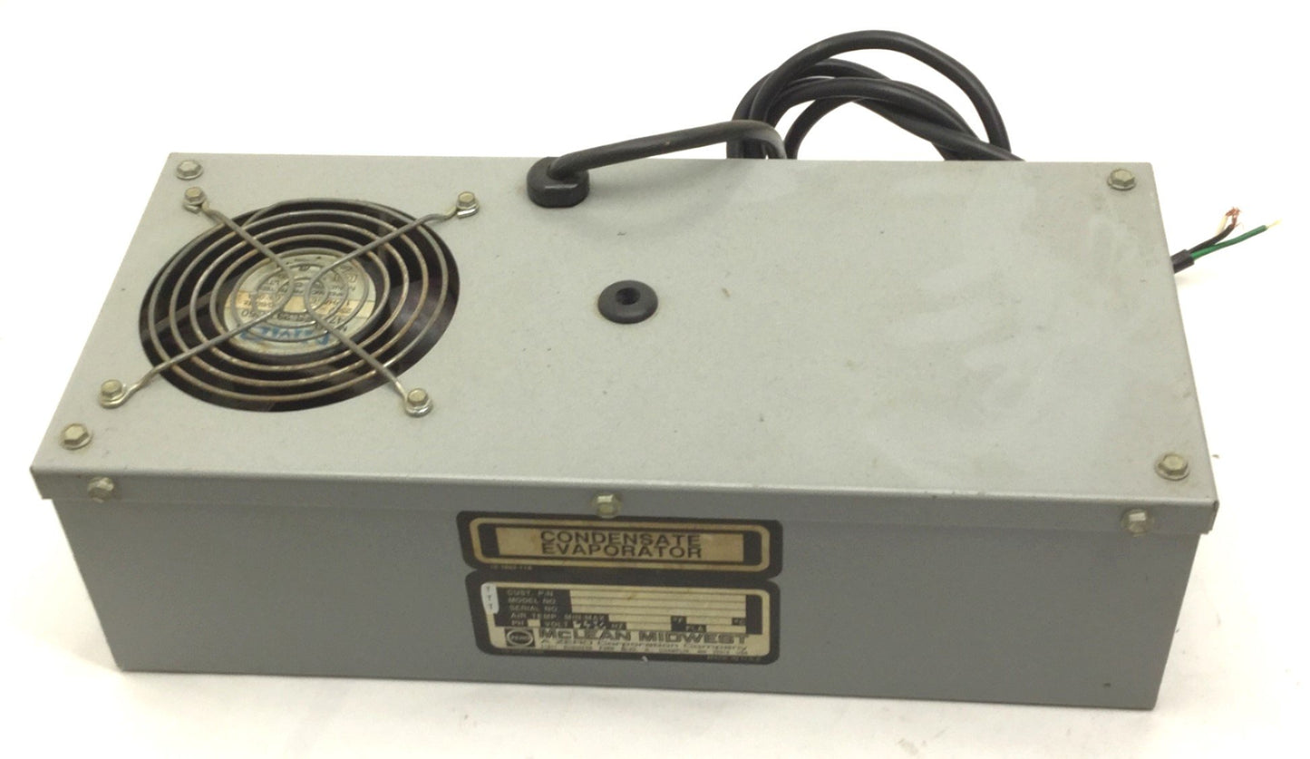 Used Mclean Midwest CE-0426-001 Condensate Evaporator 230VAC 1Ph Air Temp: 50-125°F