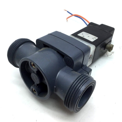 Used Burkert 0142 00042008 Solenoid Valve, 24VDC, 5W, 72.52-87.02 PSI, 1" True Union