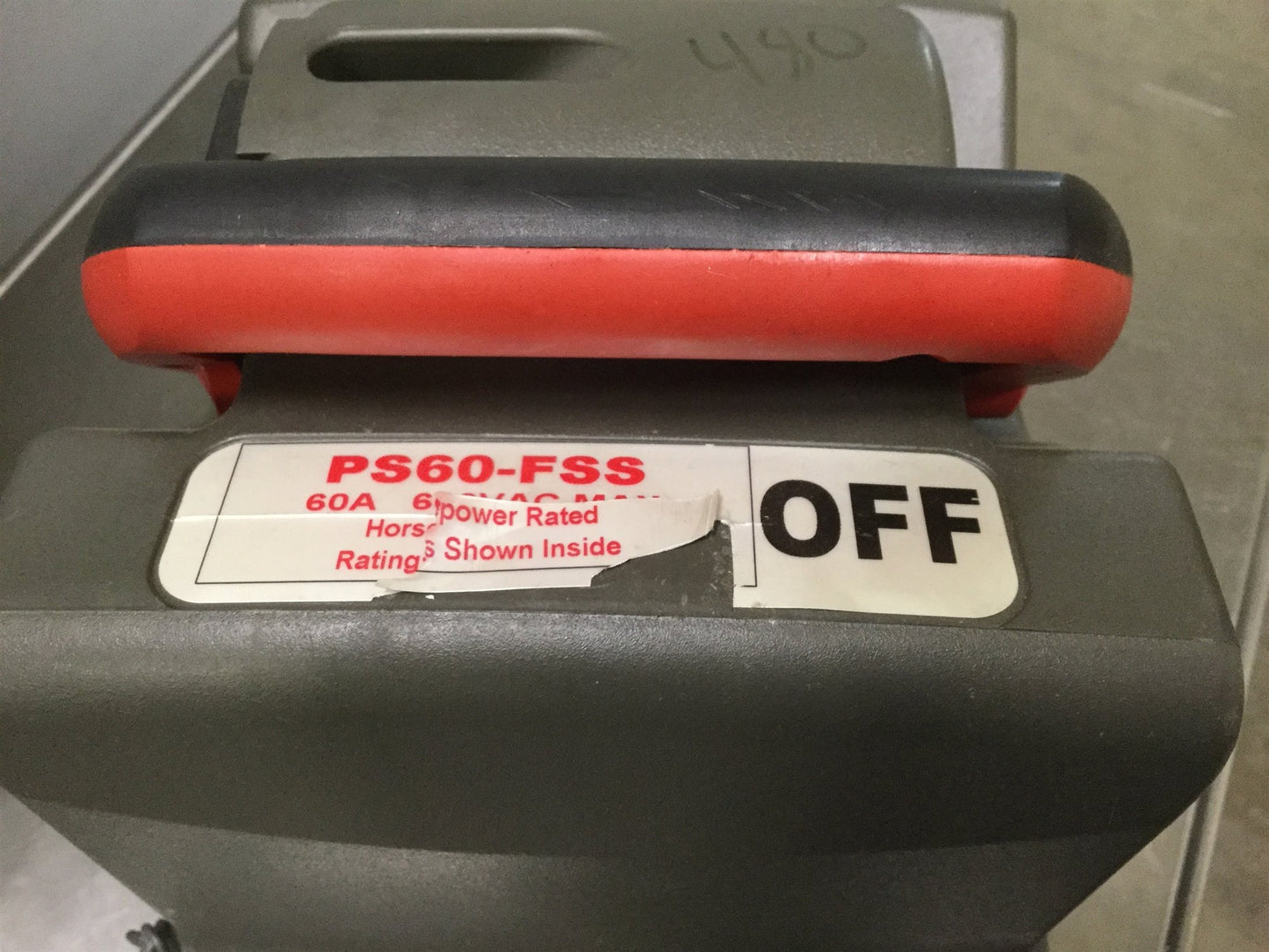 Used Pass & Seymour PS60-FSS Fused Safety Switch, Voltage: 600VAC, Current: 60A
