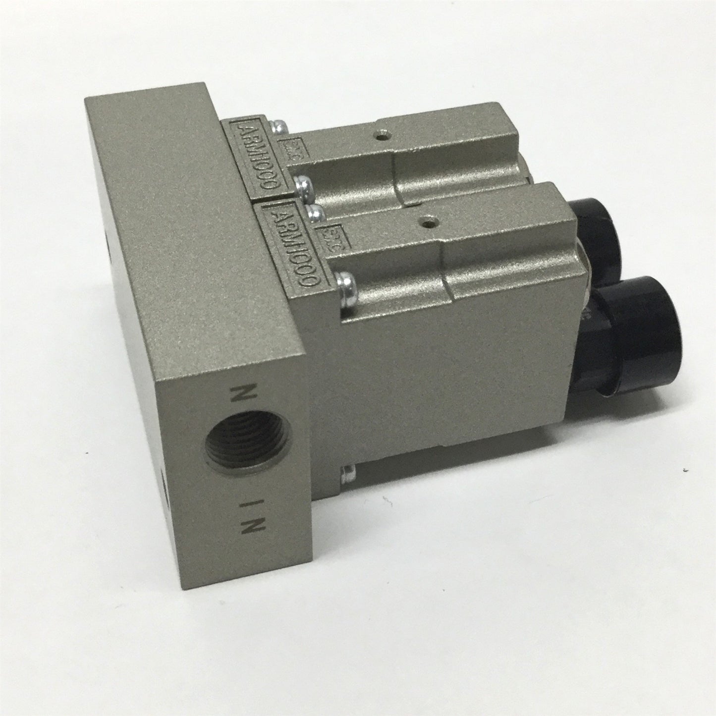 Used SMC NARM1000-2A1-N01G Pressure Regulator Manifold, 2-Station, 7-100psi w/Gauges