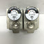 Used SMC NARM1000-2A1-N01G Pressure Regulator Manifold, 2-Station, 7-100psi w/Gauges