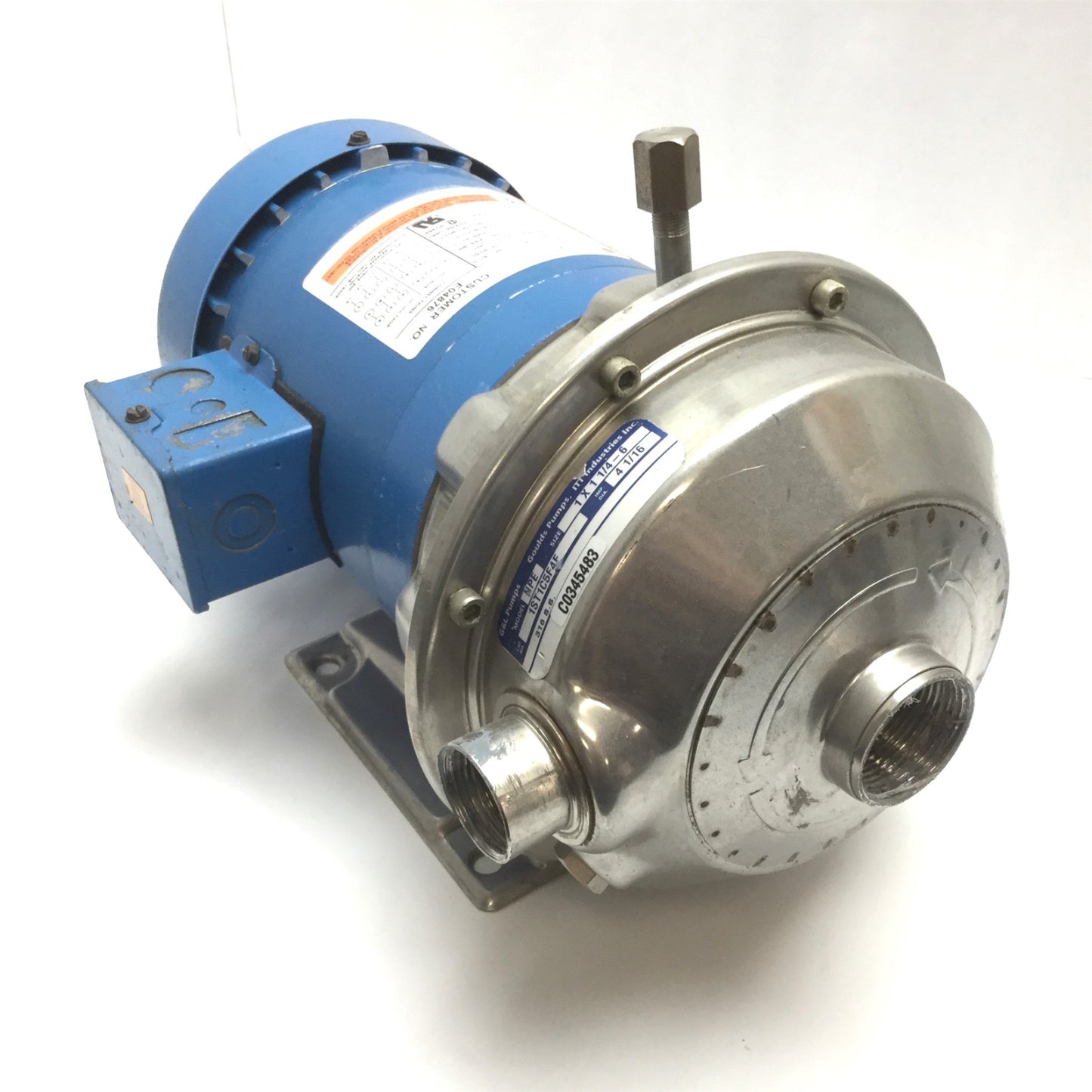 Used G&L Pumps NPE 1ST1C1C5F4F Centrifugal Pump with Emerson R6131800 Motor, 3-Phase