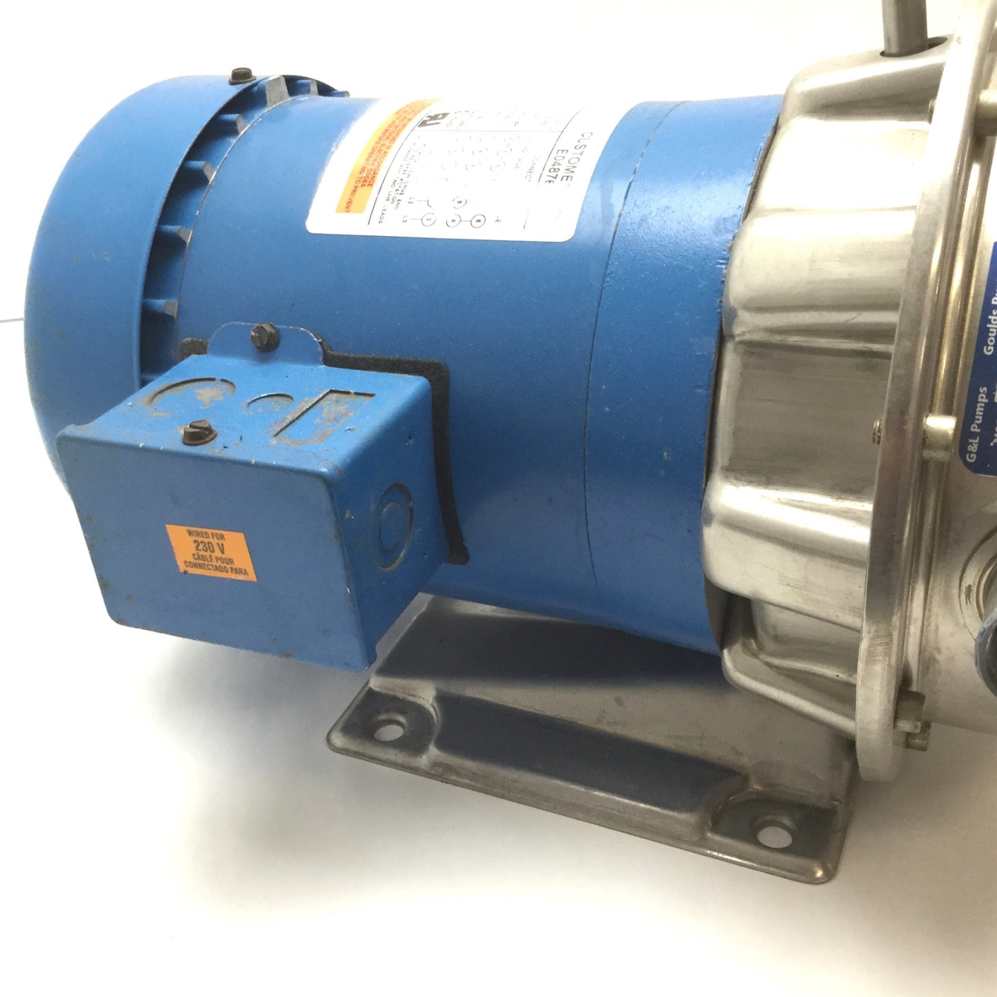 Used G&L Pumps NPE 1ST1C1C5F4F Centrifugal Pump with Emerson R6131800 Motor, 3-Phase
