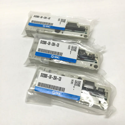 New Lot of 3 SMC SV2000-50-20A-C0 Stacking Tie-Rod Manifold Block Valve Sub Plates