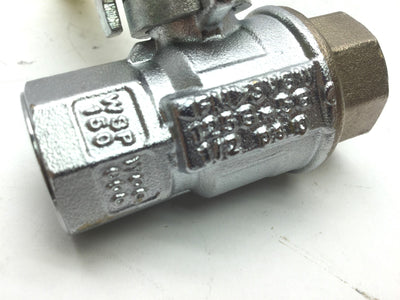Used Apollo Chrome Plated Brass Ball Valve 1/2" NPT Locking Handle PN30W-MOP5