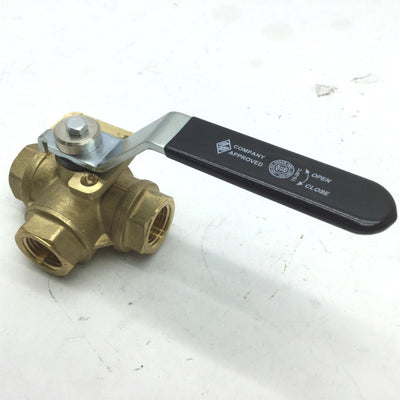 New Rubinetterie Bresciane Ball Valve T 1/2" NPT CW617N Brass