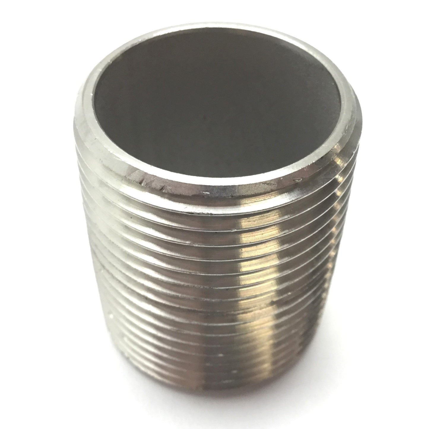 Used Lot of 3 Stainless Steel Adapter Fitting, 1" NPT Male to Male