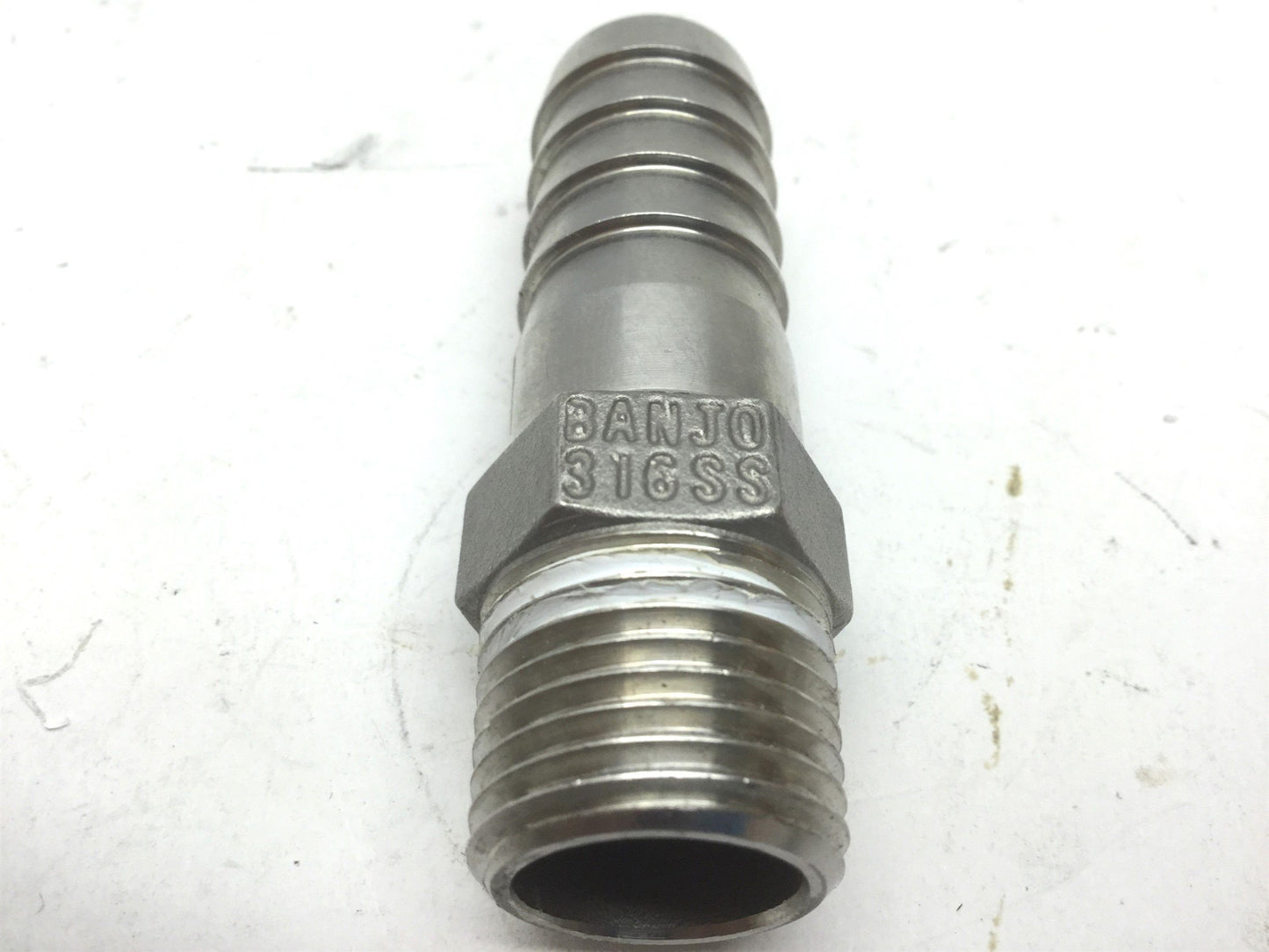 Used Lot of 3 Banjo Barb Fittings 1/2" MNPT to 3/4" Barb 316 Stainless Steel