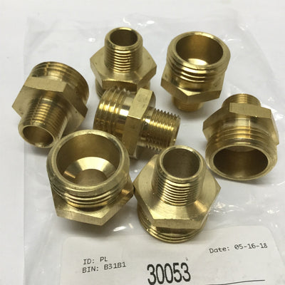 New Lot of 7 Midland 30053 MGH x MIP Male Brass Adapter Fittings 3/4" x 3/8"