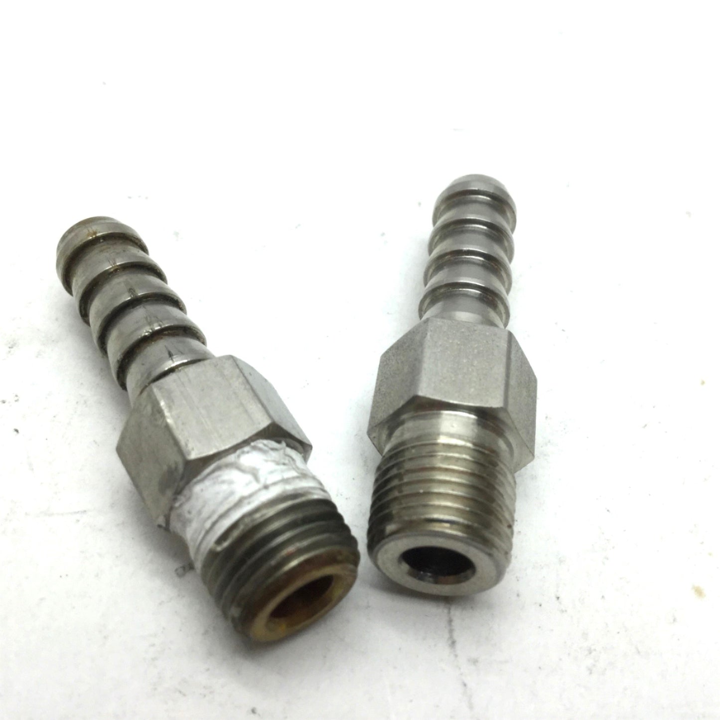 Used Lot of Barb Fittings 1/8" MNPT to 1/4" Barb 2x Steel 3x Brass