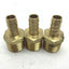 Used Lot of 3 Barb Fittings 1/2" MNPT to 3/8" Barb Brass