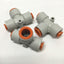 New – Open box Lot of 3 SMC KQ2T09-13 Pneumatic 5/16"-1/2" Tube Tee Connector Air Fittings