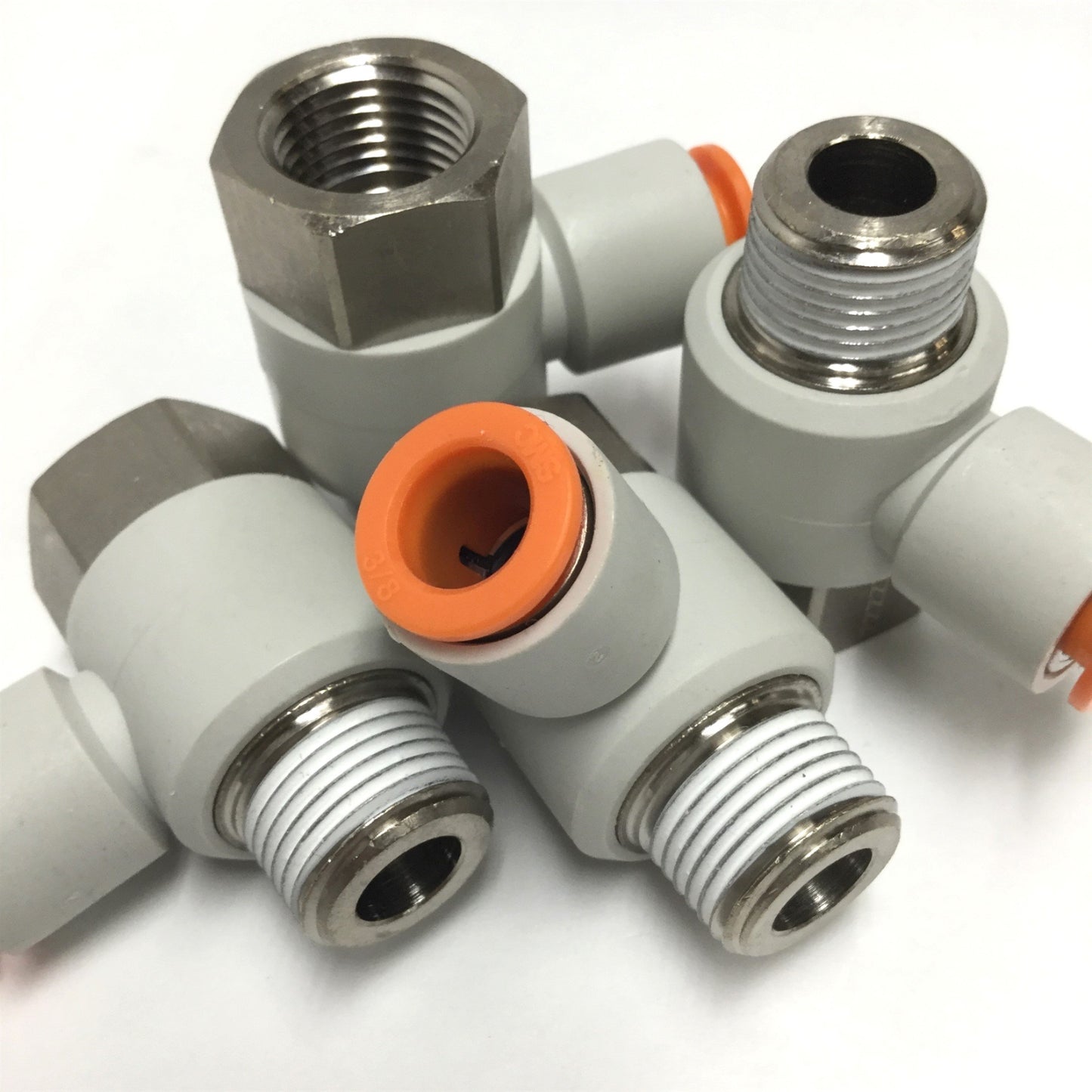 New – Open box Lot of 4 SMC KQ2VF11-36S Pneumatic Universal Female Elbow Fitting 3/8", 3/8NPT