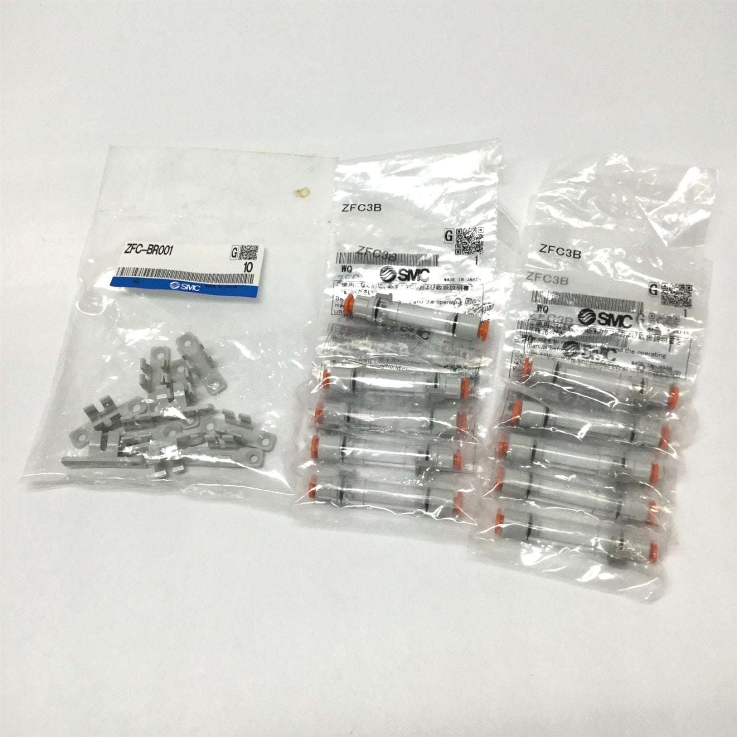 New Lot of 10 ZFC3B In-Line Air Filters 5µm, One-Touch 5/32", 10L/min w/ Brackets