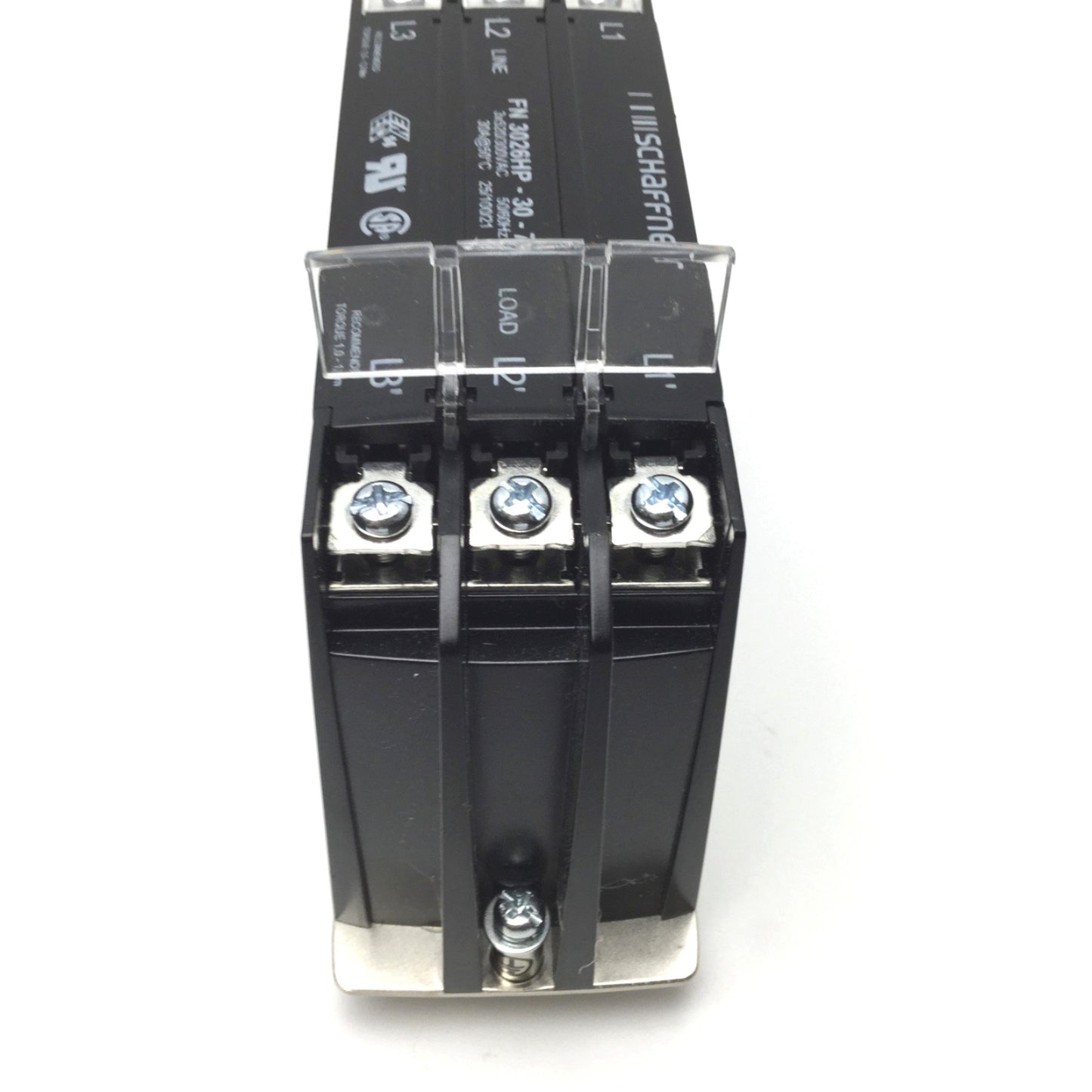 Used Schaffner FN 3026HP-30-71 DIN-Rail EMC/RFI Filter 30A, 18.5Kw, 3x 520/300 VAC