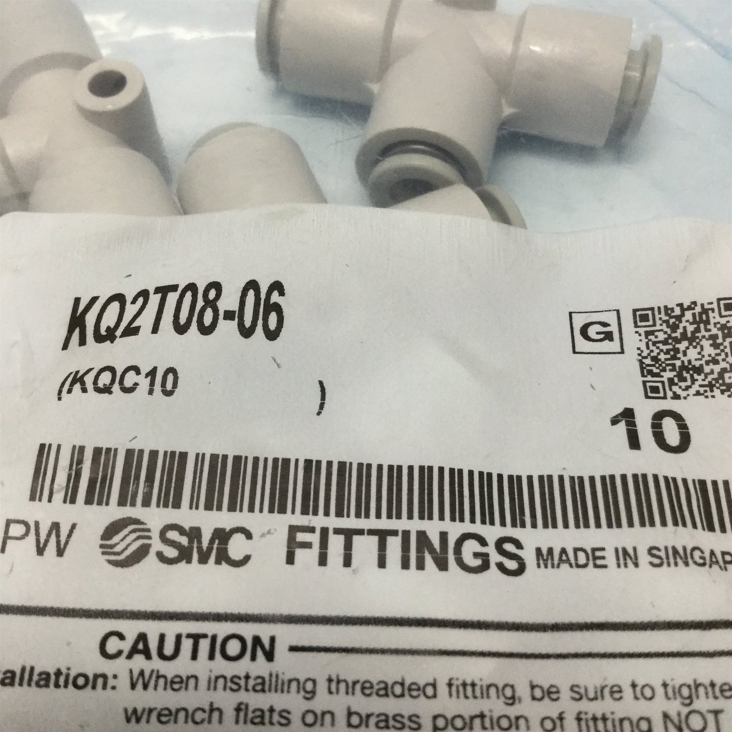 New Lot of 10 SMC KQ2T08-06 Pneumatic Tee Connector One-Touch Air Fittings 8mm x 6mm