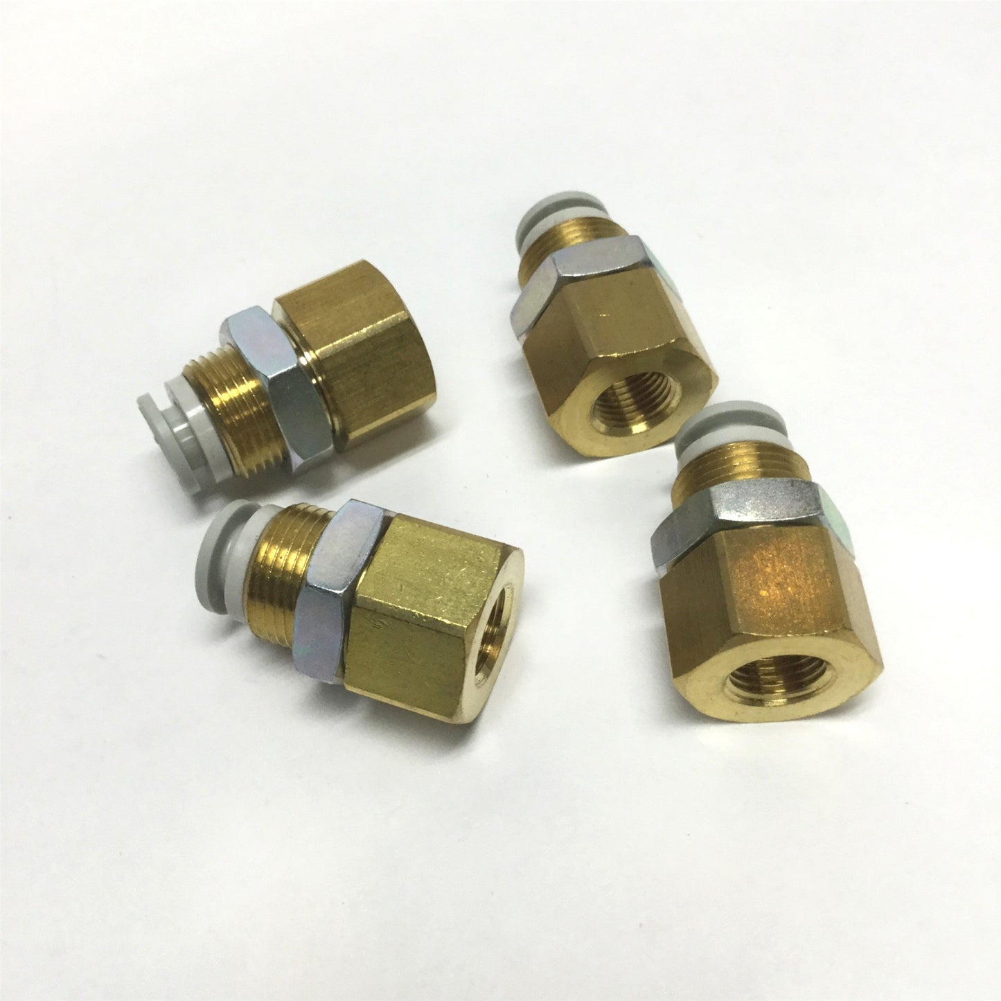 New – Open box Lot of 4 SMC KQ2E06-01 Bulkhead Connector One-Touch Fittings 6mm Tube, Rc 1/8