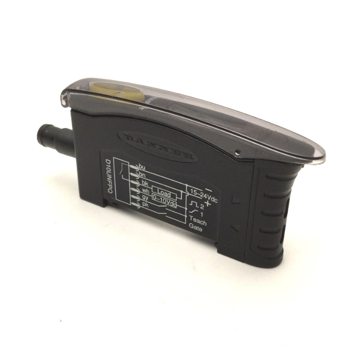 New – Open box Banner D10UNFPQ High Performance Fiber Optic Sensor, Red Beam, NPN Output