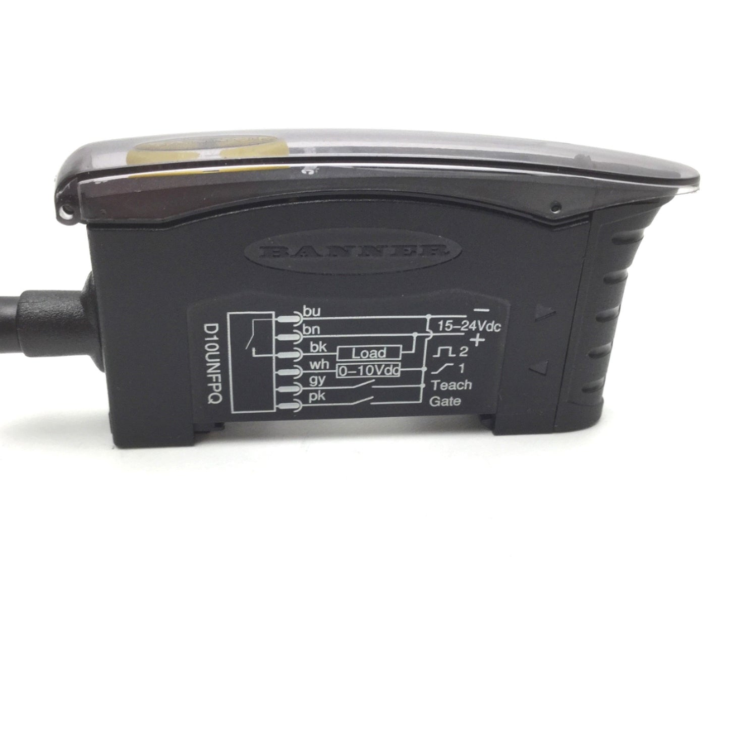 New – Open box Banner D10UNFPQ High Performance Fiber Optic Sensor, Red Beam, NPN Output