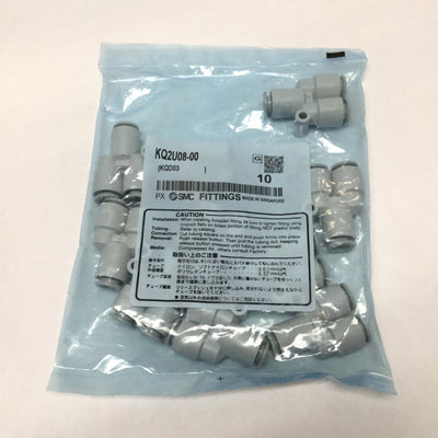 New Lot of 10 SMC KQ2U08-00 One-Touch Branch Y Union Split Connector Fittings 8mm