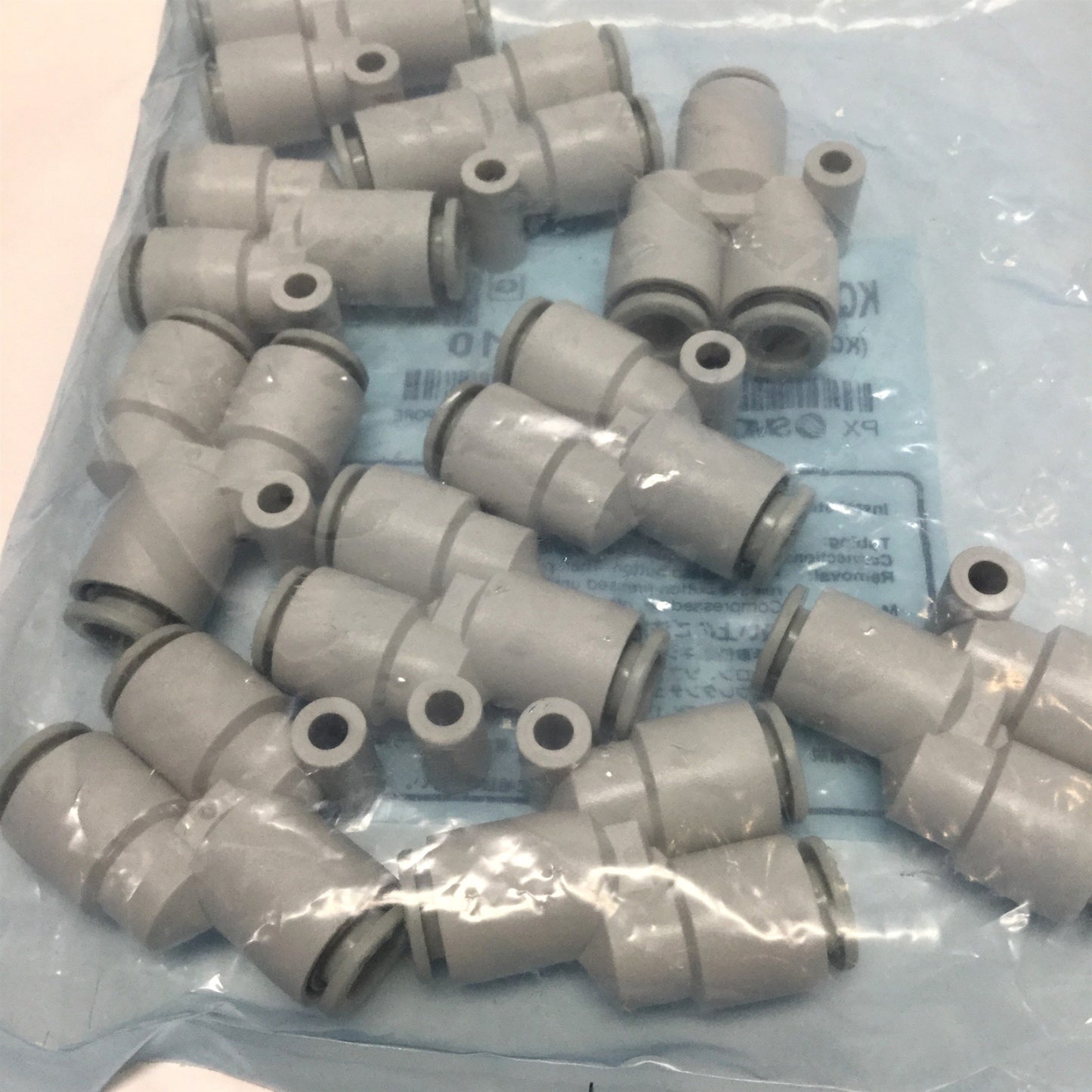 New Lot of 10 SMC KQ2U08-00 One-Touch Branch Y Union Split Connector Fittings 8mm