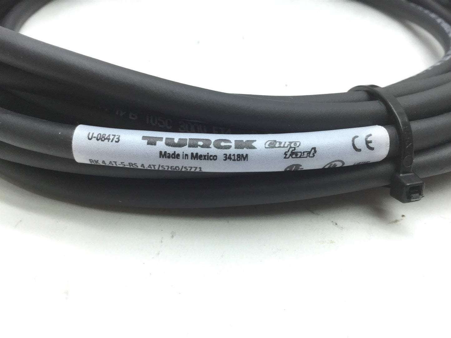 Used Turck RK4.4T-5-RS 4.4T/S760/S771 Cordsets M12x1 4-Pin 4-Wire, Length: 5m