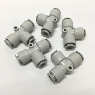 New – Open box Lot of 5 SMC KQ2T10-08 Pneumatic Tee Connector One-Touch Air Fittings 10mm x 8mm