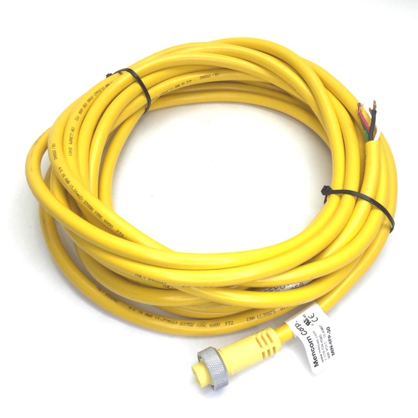 New – Open box Mencom MIN-4FP-30 Sensor Cordset, MIN Size, Length: 30', 4-Pin Female