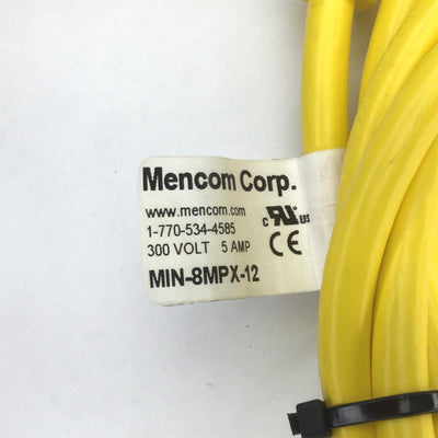 New – Open box Mencom MIN-8MPX-12 Sensor Cordset, MIN Size, Length: 12', 8-Pin Male